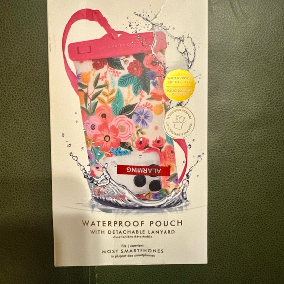 Rifle Paper Co. Waterproof Phone Pouch with Gold Accents, New in box - Picture 1 of 4